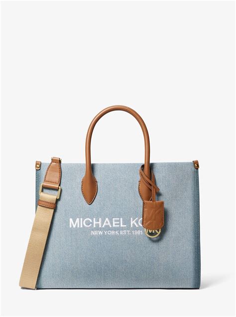 michael kors denim bag ebay|mirella medium denim tote bag.